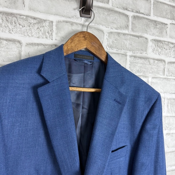 Lauren Ralph Lauren Black Label Linen Blend Cobalt Blazer Suit Jacket Mens 42R - Picture 2 of 12